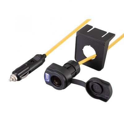 Autós töltő/hosszabbító, USB+12V, 3.6m - SA 144